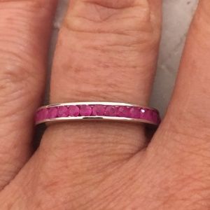 Ruby Eternity Band in Sterling